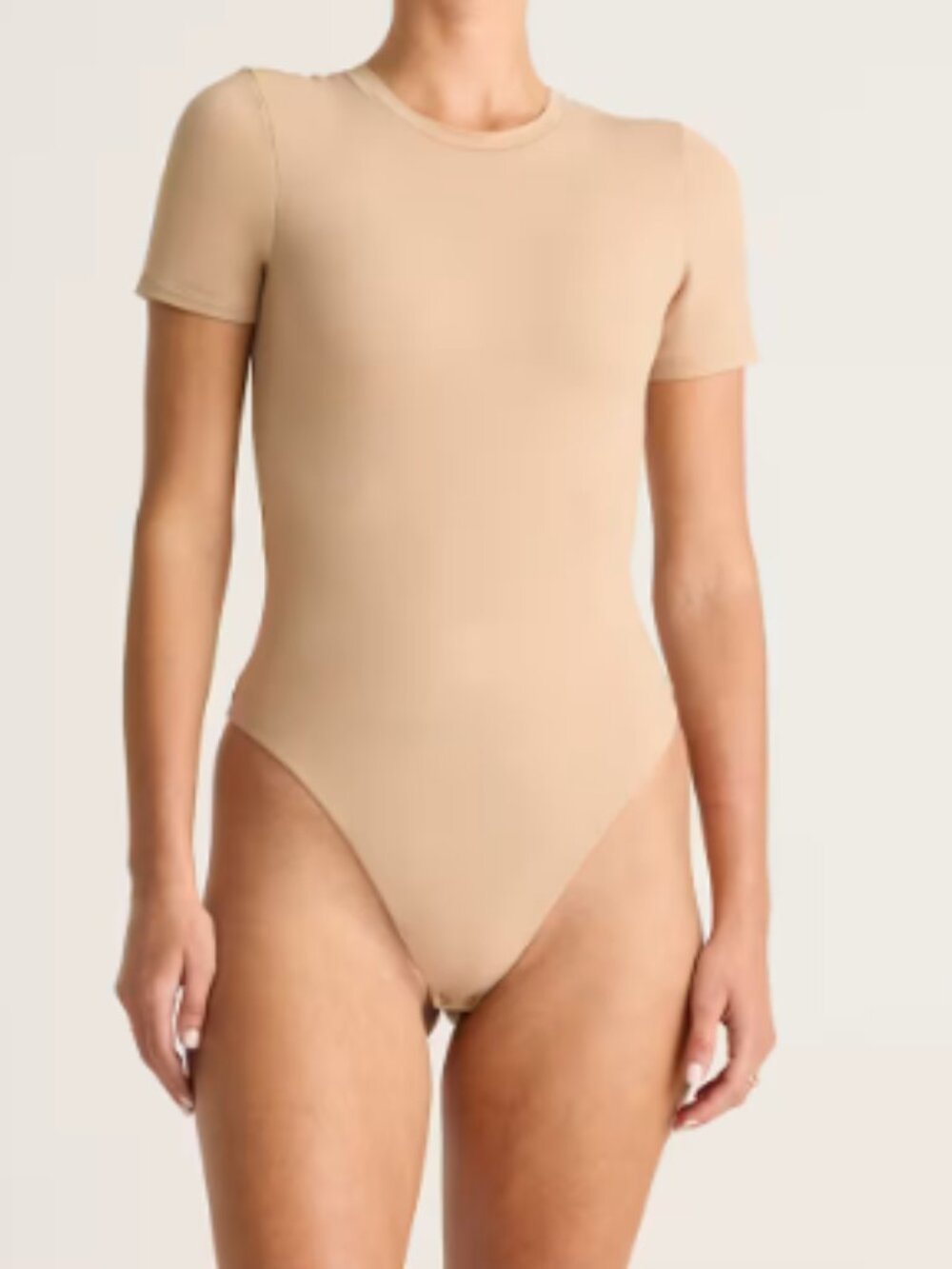 Quince Second Skin T-Shirt Bodysuit Sand M NWT
